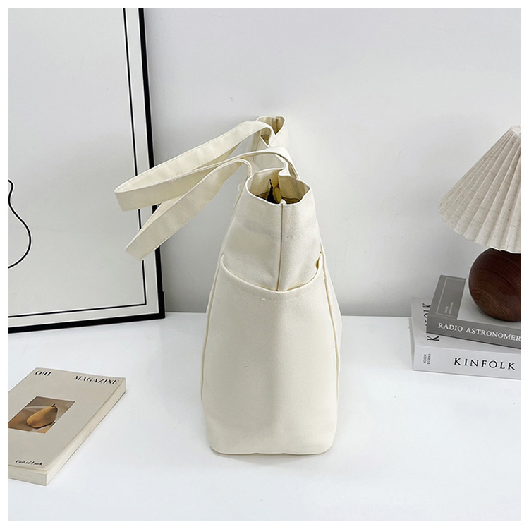 A new best-selling large-capacity casual canvas bag, a Korean-style fashionable and simple canvas bag for commuting to school undefined