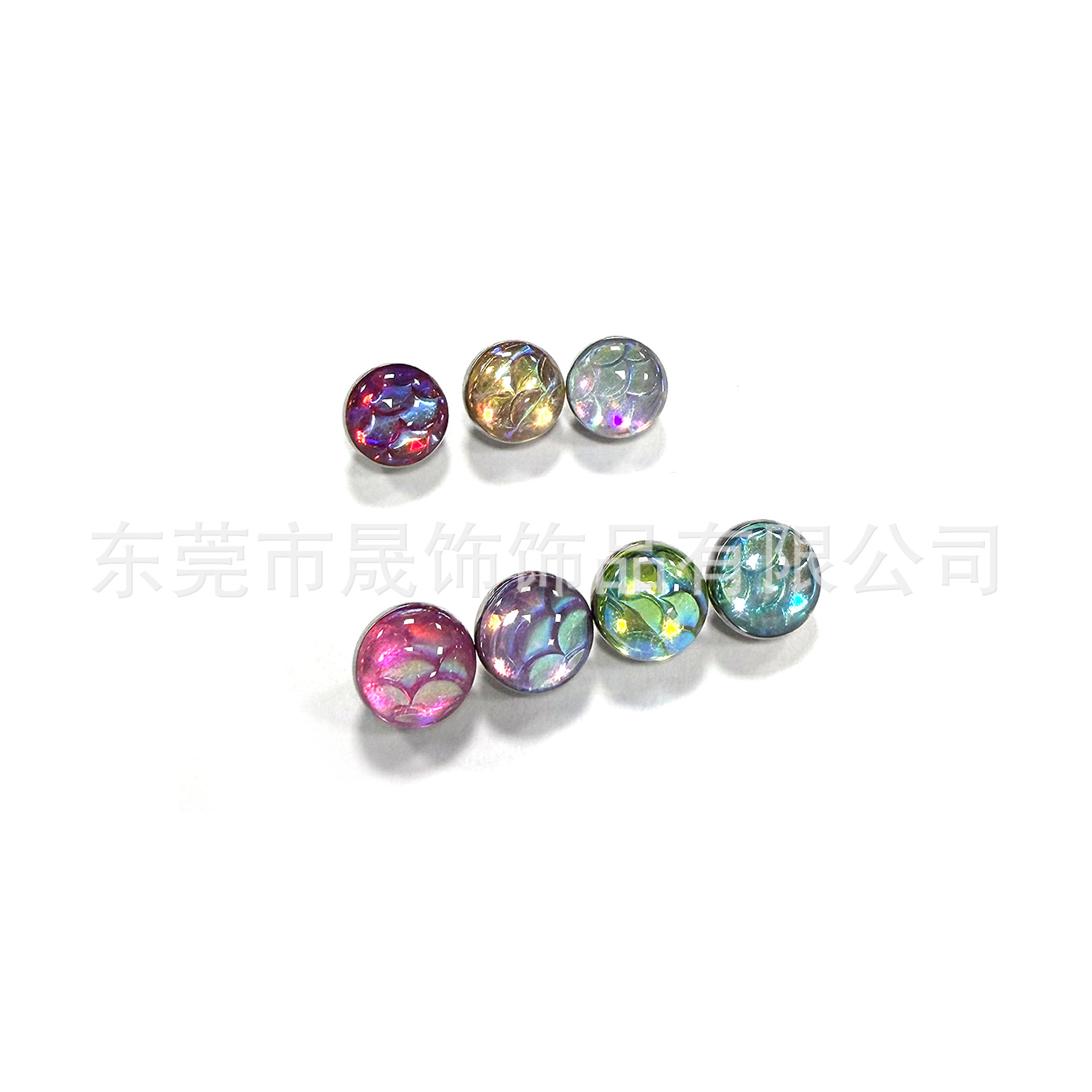F136钛合金舌钉波光鱼鳞滴油渐变幻彩G23钛合金人体穿刺舌饰品
