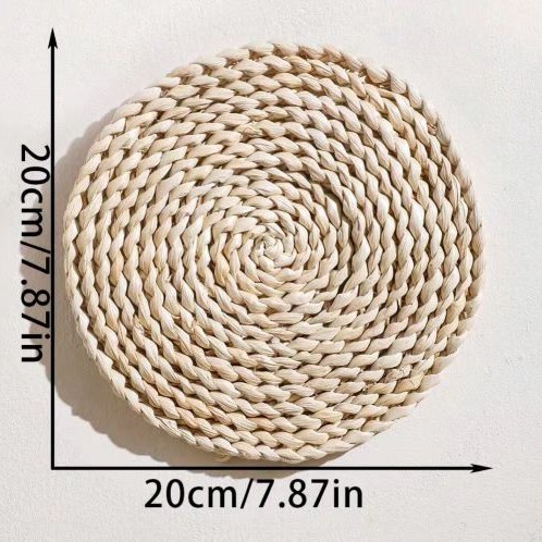 Amazon nuevo tejido de paja artesanal pared bohemia combinación de pared casa vivienda decoración de pared en stock
