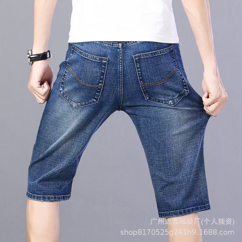 Jeans Shorts Summer Jeans Men's Shorts Loose Breathable Thin Stretch Men's Shorts Cross-Border Wholesale