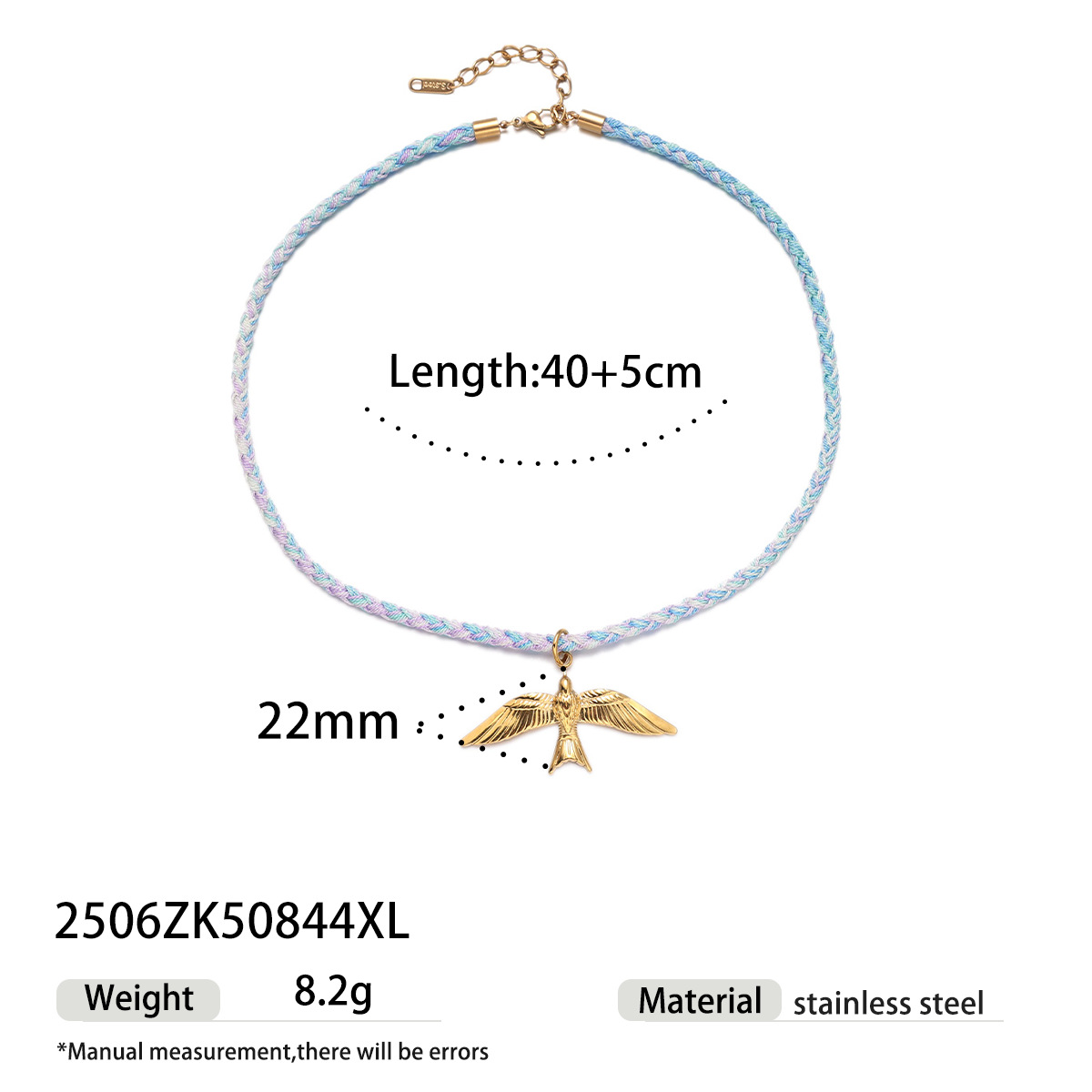 Tiana Europa y América collar de acero inoxidable dulce y cool chica caliente viento de playa marina cuerda gruesa trenzada cadenas de clavículas transfronterizas ventas calientes mujeres