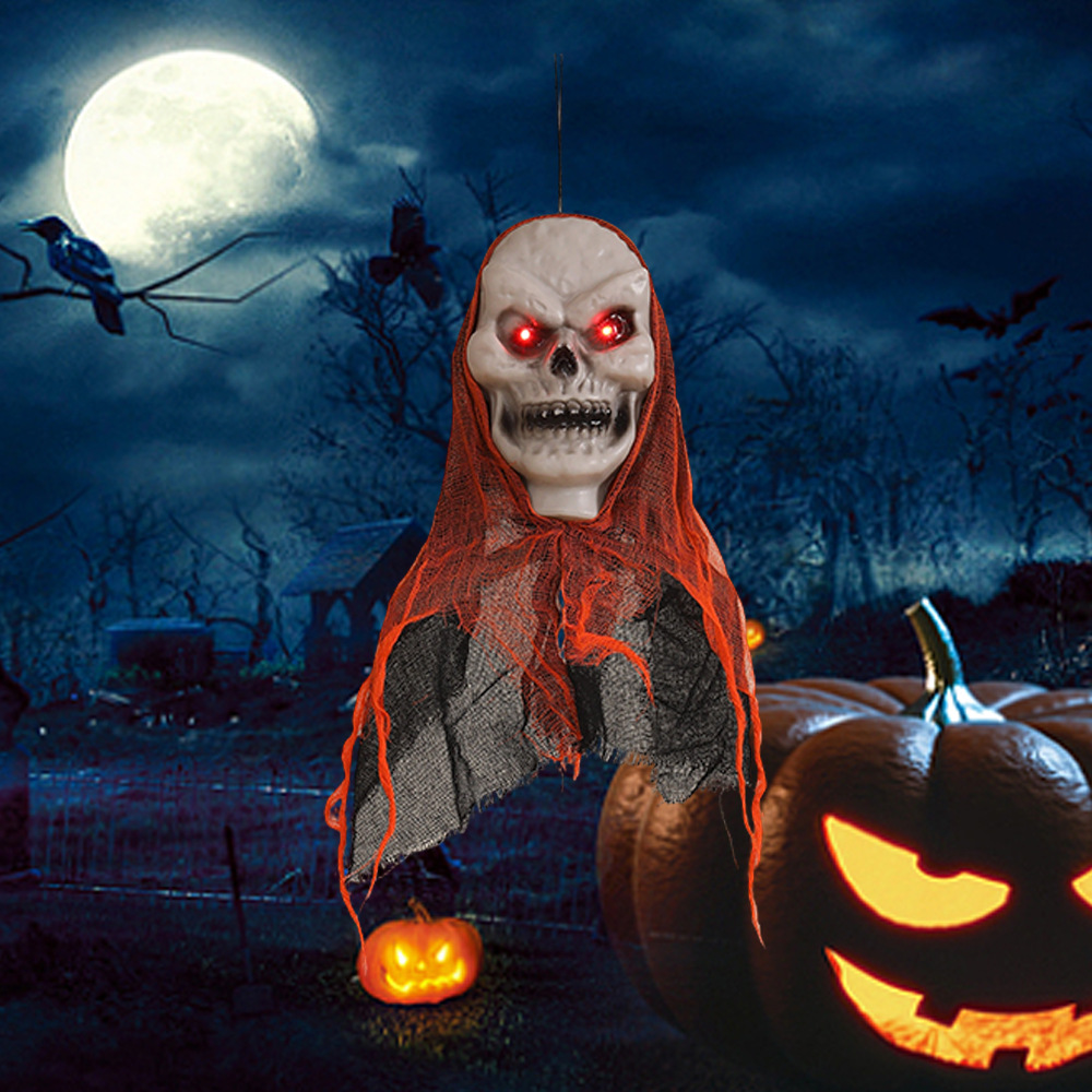 Cross-border Halloween Colgando Gasa fantasma Face Ghost Skull Terror Accesorios Tricky Escena al aire libre Patio