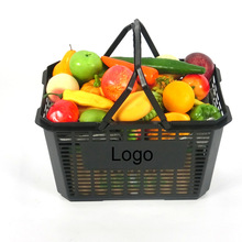 超市厚实购物篮购物塑料筐手提篮菜篮子家用便利店手提篮水果框