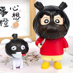 打劫蜡笔小新手办Q版劫匪小新小白潮玩公仔动漫周边玩偶摆件礼物