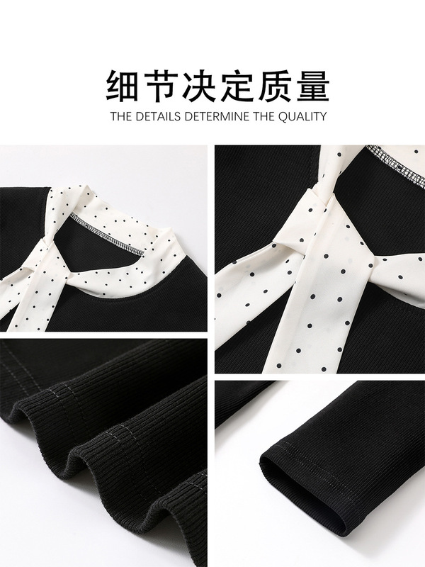 黑色miu系千金风高级感长袖上衣女巨好看设计感小众韩系通勤穿搭|undefined