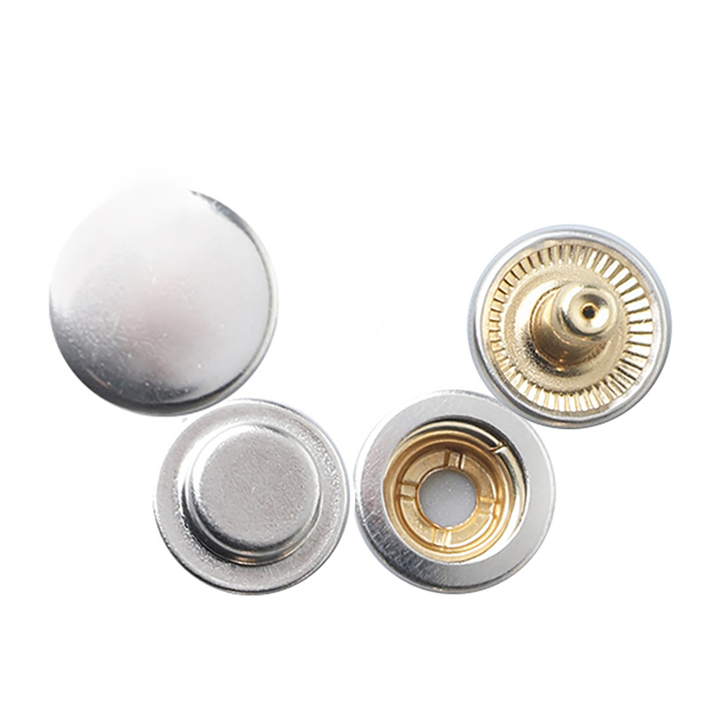 Venta caliente transfronteriza caja de metal hebilla a pantalla botón sin costura chaqueta de hebilla oculta plana botón de chaqueta de plumón botón