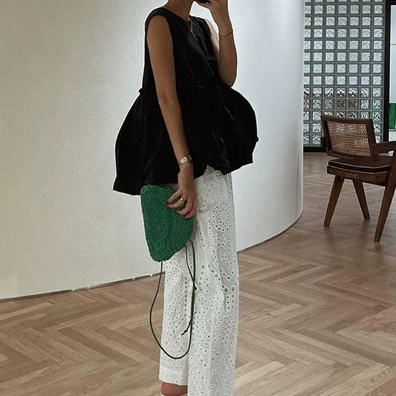 Japanese Blogger Niche Design Sleeveless Shirt Women's Bud Shape machatt Air Sense Vest Loose Top