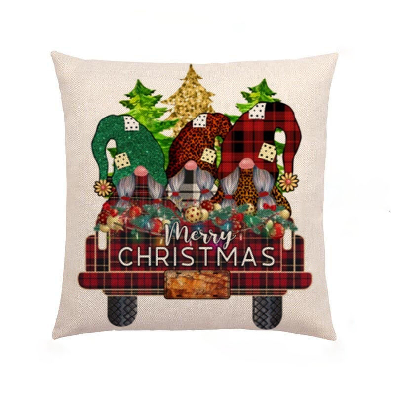 Lindo Árbol De Navidad Papá Noel Letra Lino Fundas De Almohada display picture 4