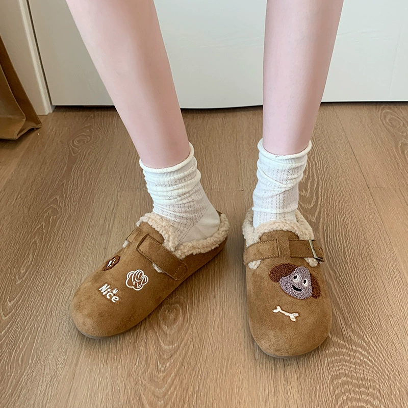 2025 супер горячая новая модель:Slip-on, толстоподошвенные Birkenstock, женские полуплоские осень-зима плюс бархат