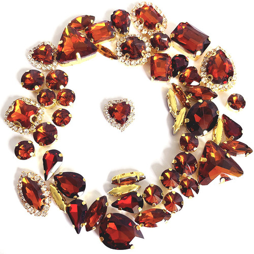 Cross-border 50 mixed crystal welded edge single-claw hand-stitched diamonds, wedding dress accessories, headwear DIY diamond jewelry