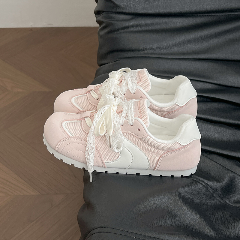 Ballet alemán zapatos de entrenamiento mujer 2025 nuevas zapatillas de deporte rosa malla transpirable verano delgado casual zapatos para correr de suela fina