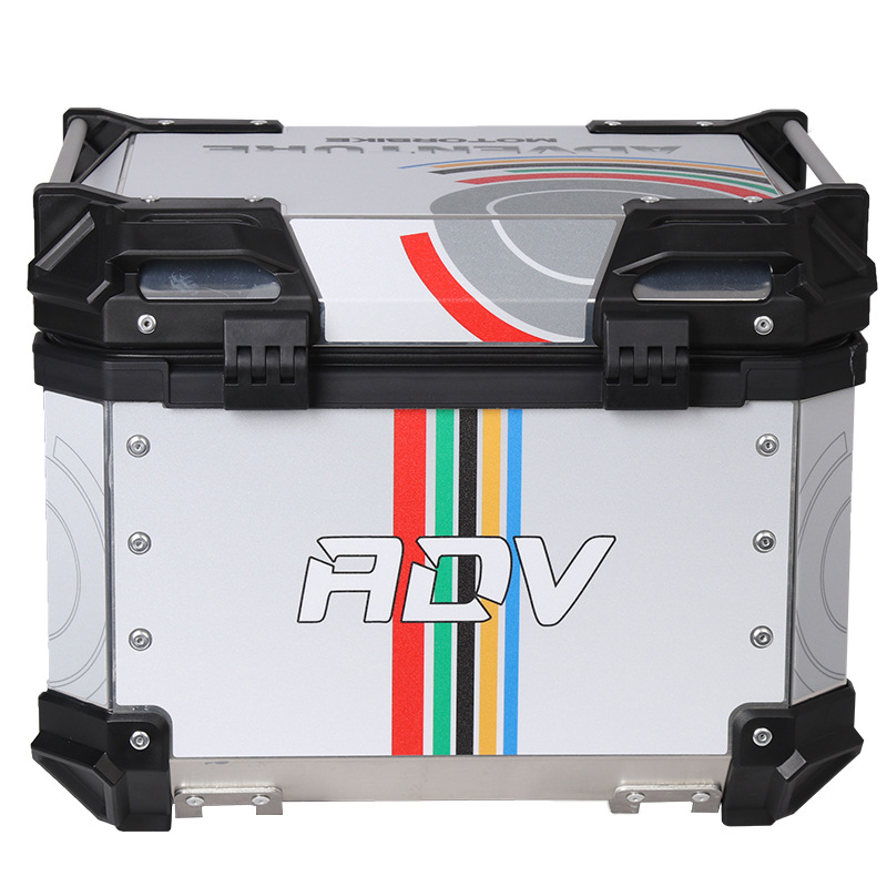 ADV redondo negro calcomanías de aleación de aluminio cajas traseras de motocicleta de gran capacidad scooter baúl de vehículos eléctricos