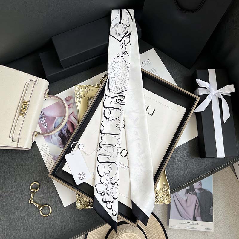 D versión alta 18 mm bufandas de seda cinta cinta delgada correa de pelo larga decoración pequeña bufandas animales de la selva H