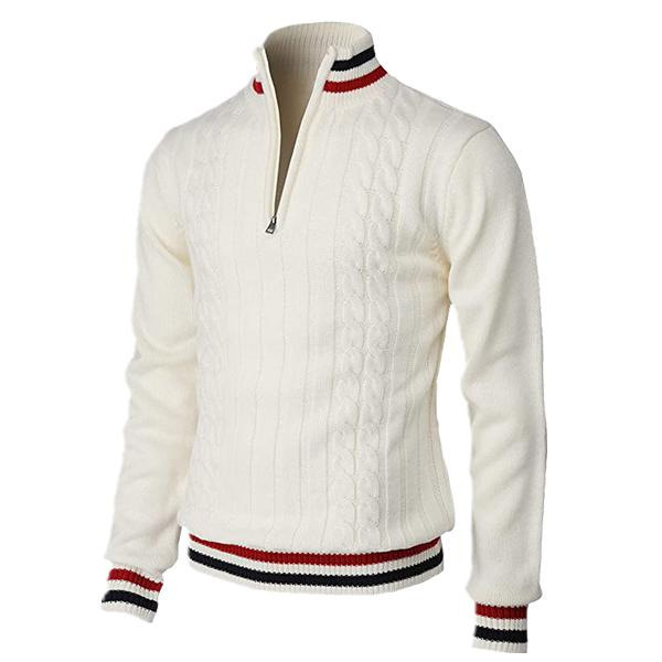 Spring and Autumn New Amazon AliExpress Cross-border Supply British Style Color-matching Zipper Turtleneck Men's Sweater Spring and Autumn New Amazon AliExpress Cross-border Supply British Style Color-matching Zipper Turtleneck Men's Sweater