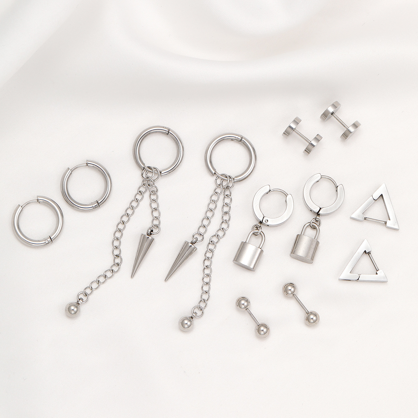 Europa y los Estados Unidos transfronterizos simple bucles de orejas para mujeres nuevos aretes de nicho de alto nivel de diseño de aretes de seis piezas