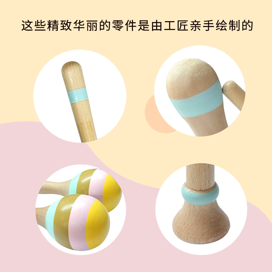 Wood Orf Instrument Set Educación temprana infantil Montserrat entrenamiento sensorial golpear juguetes de martillo de arena