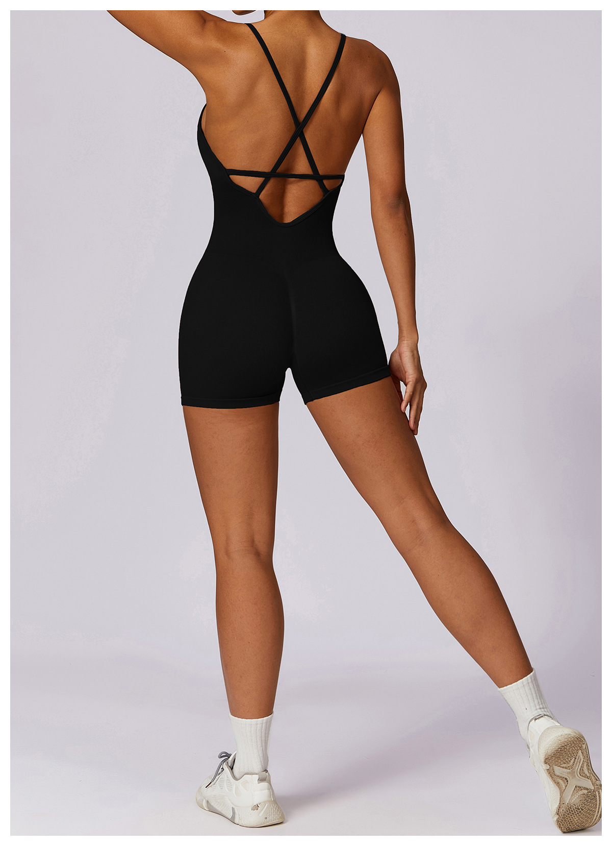 Fitness Seamless Beauty Back Yoga Jumpsuit High Elastic Belly Contracting Close Fitting Sports One Piece Women