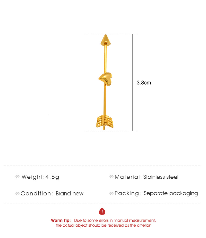 Mode Flèche Placage Acier Inoxydable display picture 1