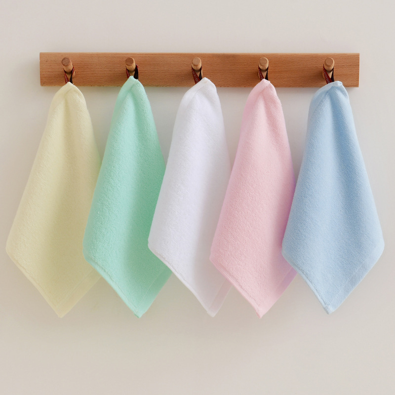Small square cotton 32 strands of plain color children's home wash face kindergarten cotton square factory wholesale