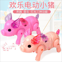 光るひものブタの電動の音楽のひものブタの爆発の子供の動物のブタのおもちゃの露店の卸売りはとても人気があります。