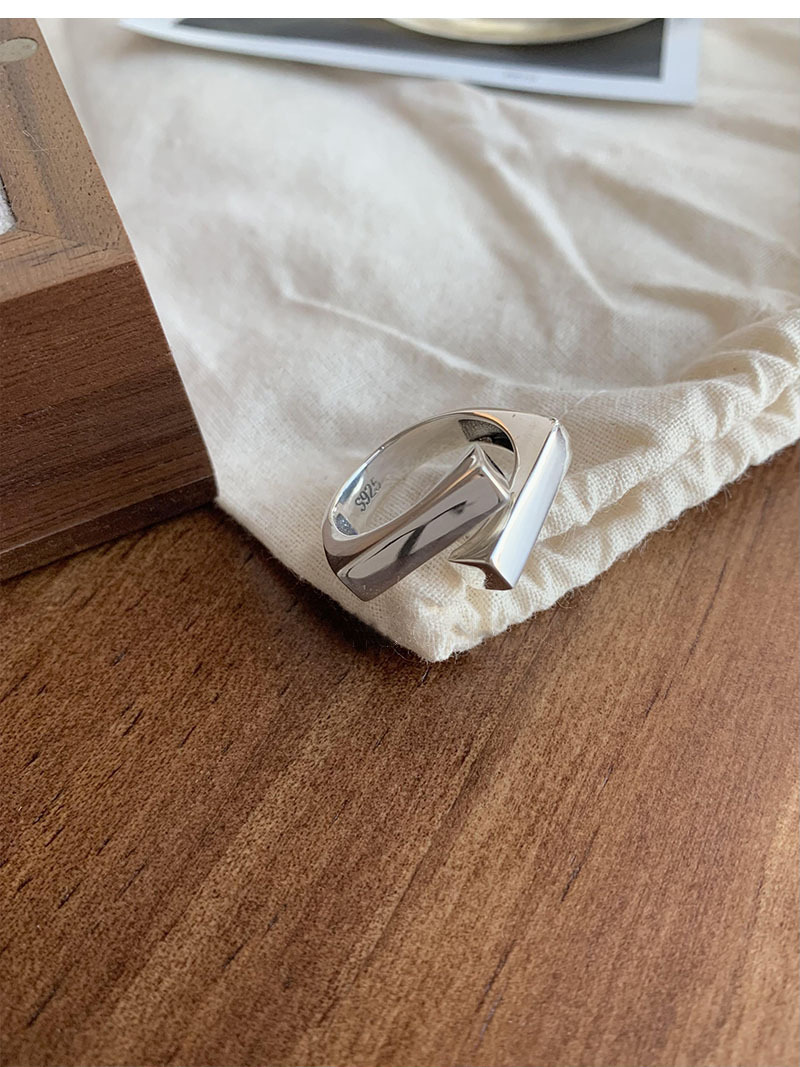 Anello aperto minimalista da donna in argento sterling 925_voghion.com