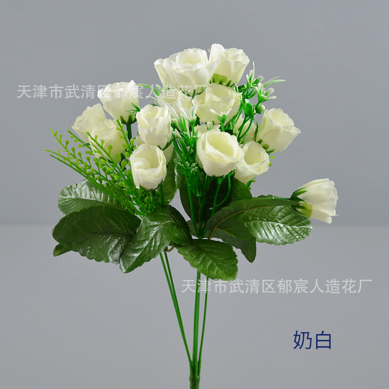 Ramo de rosas artificiales, flores artificiales, 18 coronas de tulipanes, arreglos florales, proyecto de jardinería, flores para decoración de centros comerciales