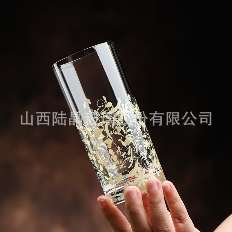 Lu Jing impresión simple taza de jugo de vidrio Colin taza de vino doméstico whisky taza de vino ins vented glass