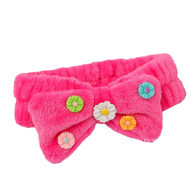 Nueva diadema de ala ancha mujer dibujos animados tridimensional pequeña flor arco cara lavado maquillaje deportes pelo banda maquillaje accesorios para el pelo