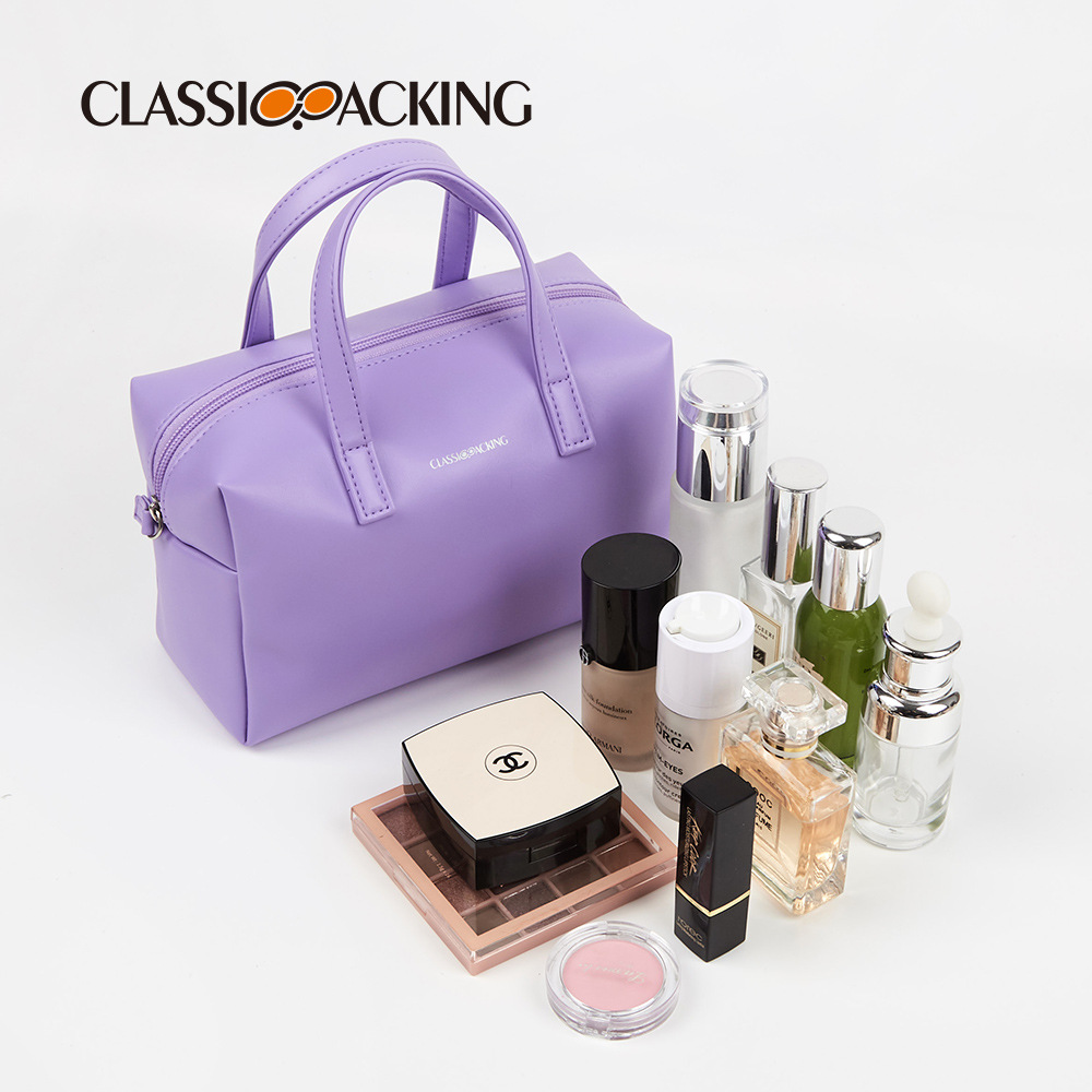 Simple de gran capacidad bolso de las mujeres impermeable pu material cosmético bolsa de almacenamiento multifuncional Portátil Bolsa de cosméticos