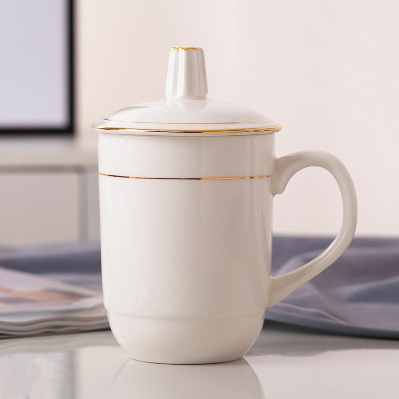 Jingdezhen Ceramic Tea Cup with Lid Hotel Room Water Cup Company Reception Office Cup Conference Cup Printable logo Jingdezhen Ceramic Tea Cup with Lid Hotel Room Water Cup Company Reception Office Cup Conference Cup Printable logo