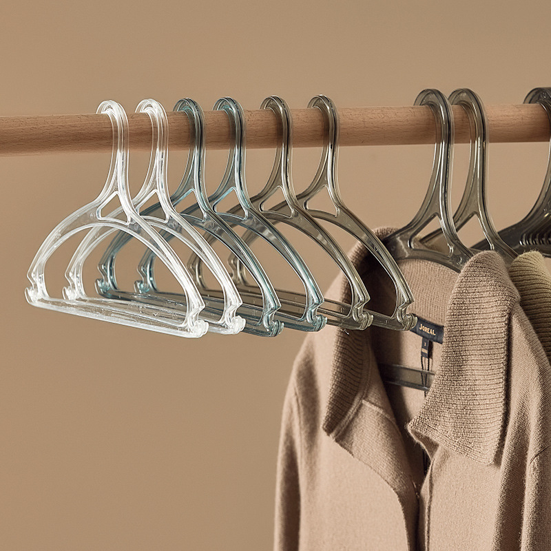 무료 배송 투명 PET 원활한 기숙사 플라스틱 옷걸이 옷 걸이 옷 교수형 집 옷 교수형 미끄럼 방지 두꺼운 옷 건조 지원
