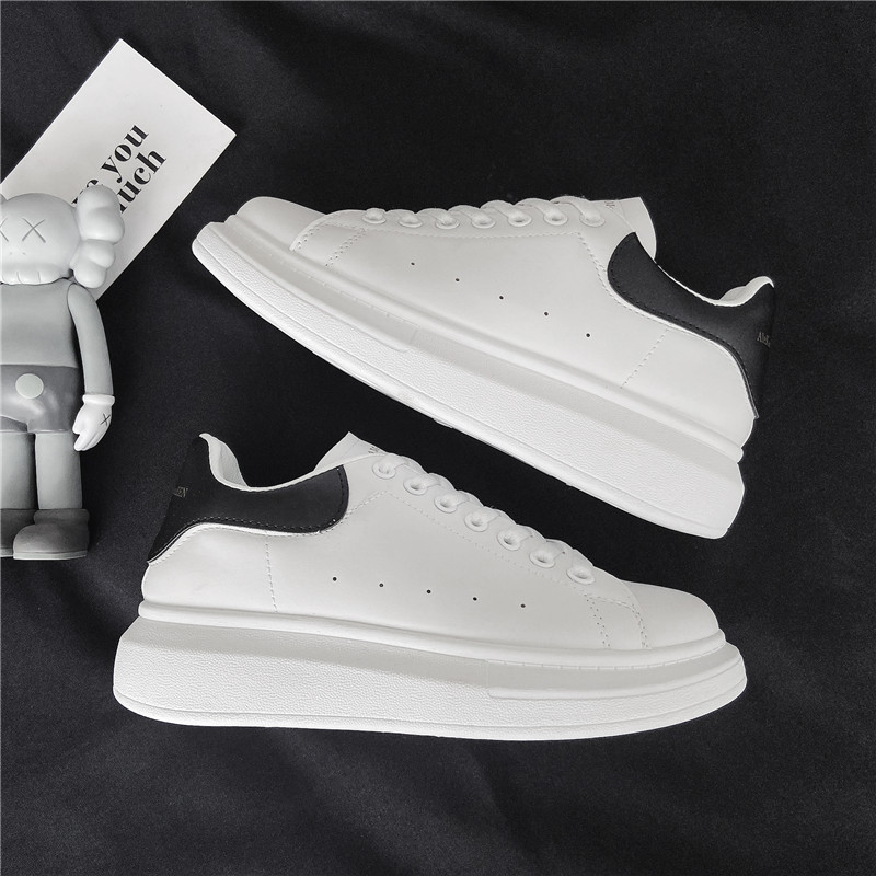 McQueen zapatos blancos de los hombres del todo-Partido plataforma de aumento de la altura de la zapatilla de deporte ocasional clásico estudiante zapatos subred rojo 8853