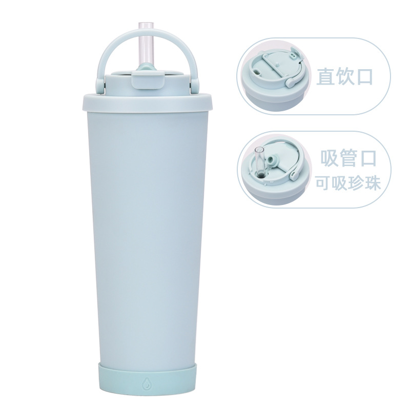 2024 nuevo 830ml gran capacidad ventosa conveniente manejar una taza doble taza grande agujero paja taza de agua