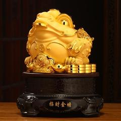 金蟾擺件大號金蟾蟾蜍家用辦公室前台擺設樹脂工藝品店鋪開業禮品