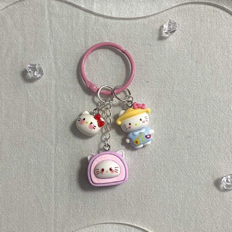 Cartoon Ring 751 Explosion Sanrio Cartoon Creative Cute Personality Gift Keychain School Bag Pendant Key Chain