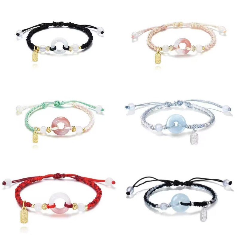 Collection of Escape Couple Bracelet, Fortune Card, Peace Buckle, Sweet and Cute Super Fairy Fortune-Bringing Braided Bracelet