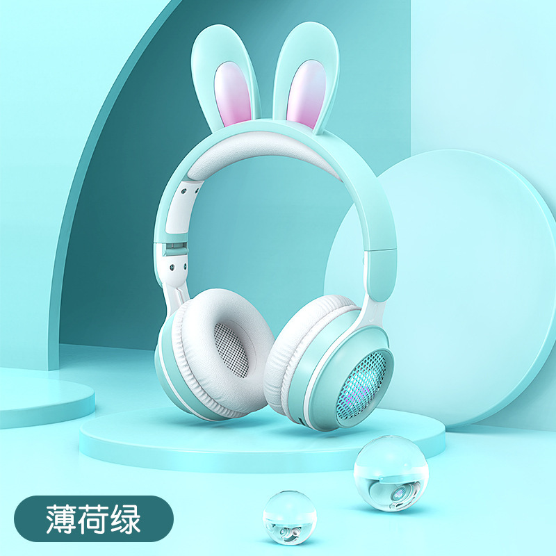 クロスボーダーうさ耳ヘッドマウントワイヤレス発光Bluetoothヘッドセットかわいい女の子ヘッドセットKE11はTFカードを挿入してユニバーサルにすることができます|undefined