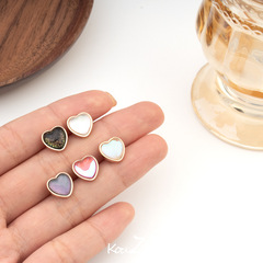 Love Heart Shirt Metal Small French Style Simple Button Dress Decoration Sweater Cardigan Buttons Wholesale