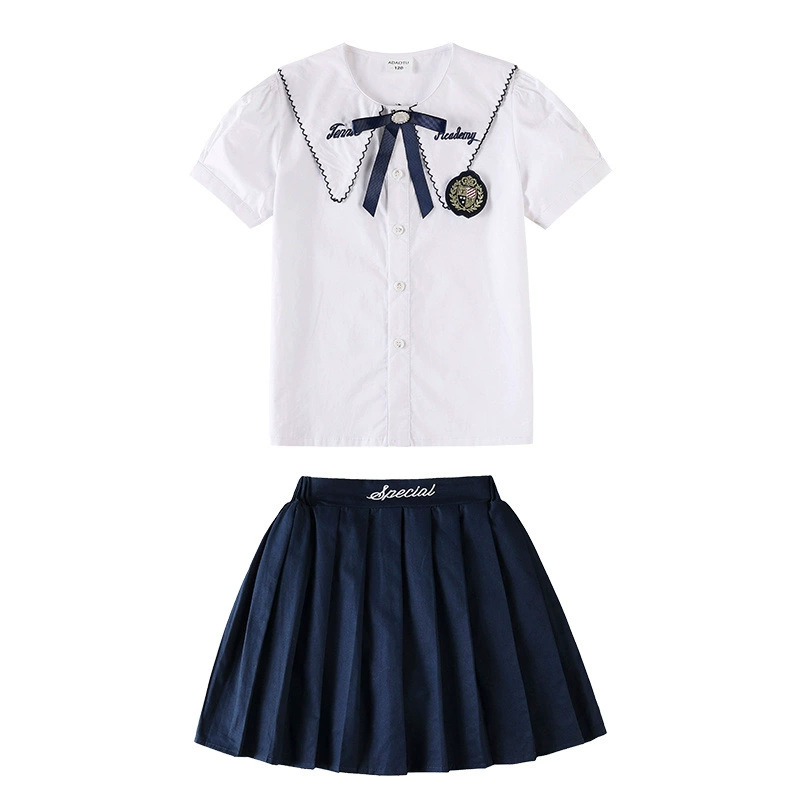 Summer set for kindergarten, children's shirt, uniform for students, British style
