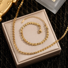 18K金钛钢项链全凤尾简约女款彩金时尚经典简约百搭套装女友饰品