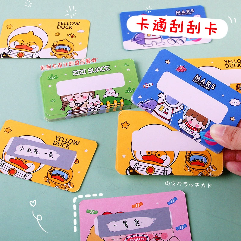 Мультфильм скретч-Карта Творческий DIY скретч-музыка для учеников начальной школы встреча рукописная Интерактивная лотерейная карта покрытие карты наградная карта