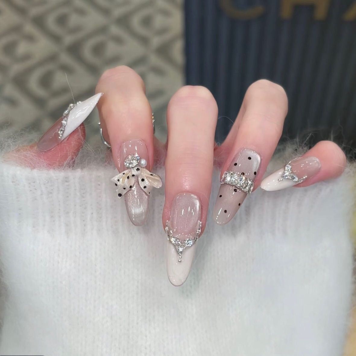 Yarn de estrella suave puro ojo de gato hecho a mano para usar uñas de alto nivel, parches de uñas falsas blanqueadoras, productos terminados de manicure. image 78