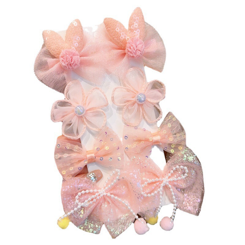 子供の蝶結びの花の髪の飾り赤ちゃんの布芸レースの前髪は女の子の王女を挟みます。|undefined