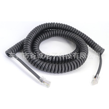 RJ45螺旋弹簧网线 伸缩电话线8P8C水晶头PU卷线 工业设备连接线