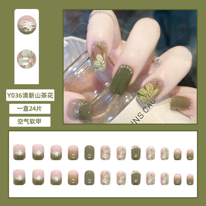 Yi danza de uñas de desgaste largo pegatinas diamante parche de uñas terminado uñas falsas en línea celebridad mismo estilo parche desmontable