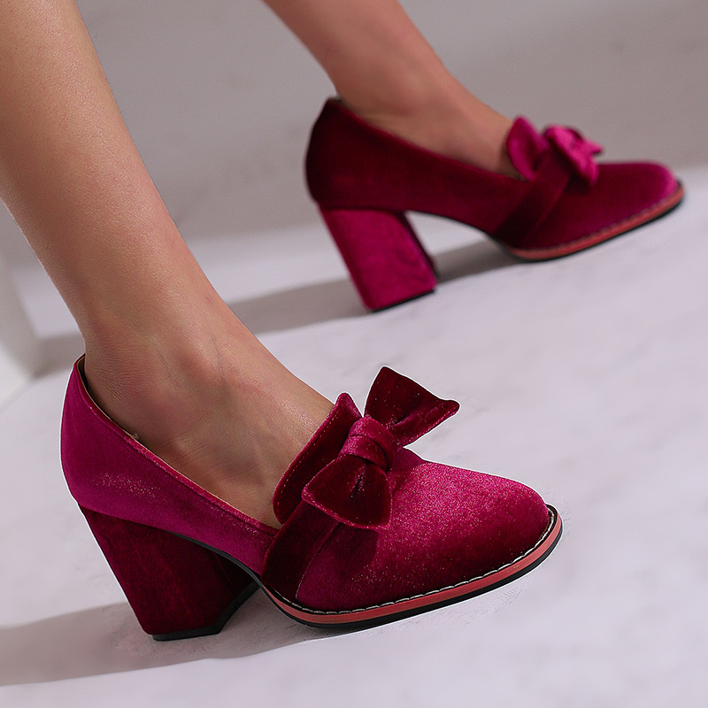 25 New Styles of Suede Loafers with Bowknot, Shallow Mouth, Spring and Autumn Single Shoes, Chunky High Heels, Sizes 33-48, Export Shoes 25 New Styles of Suede Loafers with Bowknot, Shallow Mouth, Spring and Autumn Single Shoes, Chunky High Heels, Sizes 33-48, Export Shoes