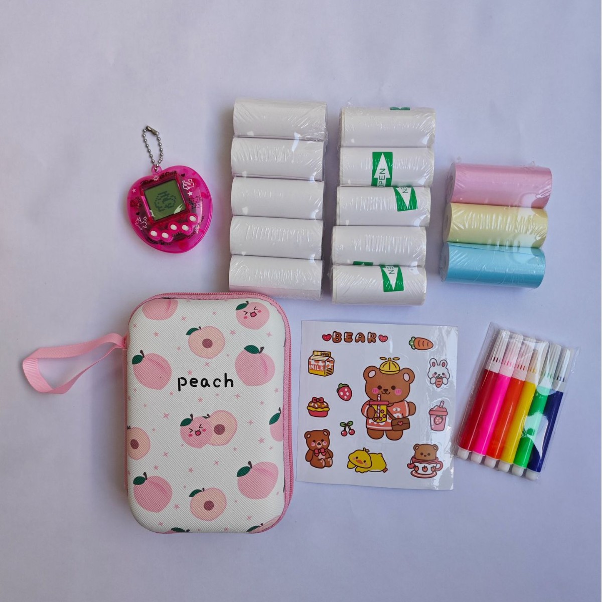 Mini impresora de papel térmico 57*25mm, etiqueta autoadhesiva, papel colorido, papel para recibos de caja registradora, papel para imprimir etiquetas