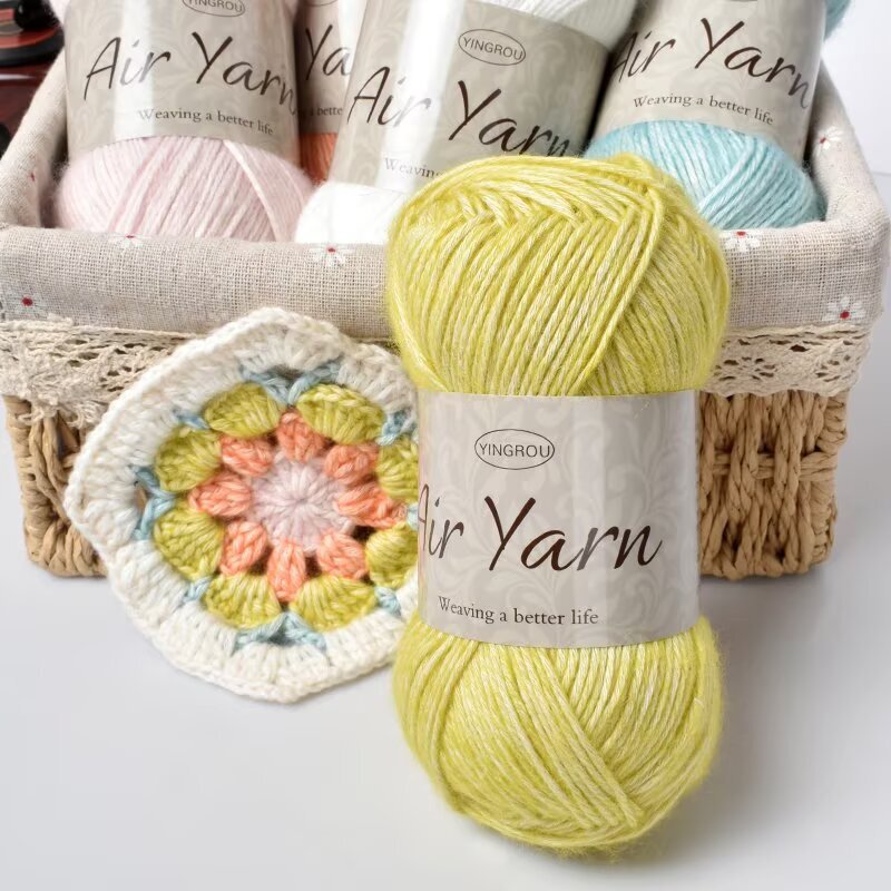 Cross-border Sprayed Wool Yarn Medium Thick Baby Cotton Cotton Cotton Acrylic Yarn Yarn Handmade DIY Crochet Hat Scarf Doll Wool Group