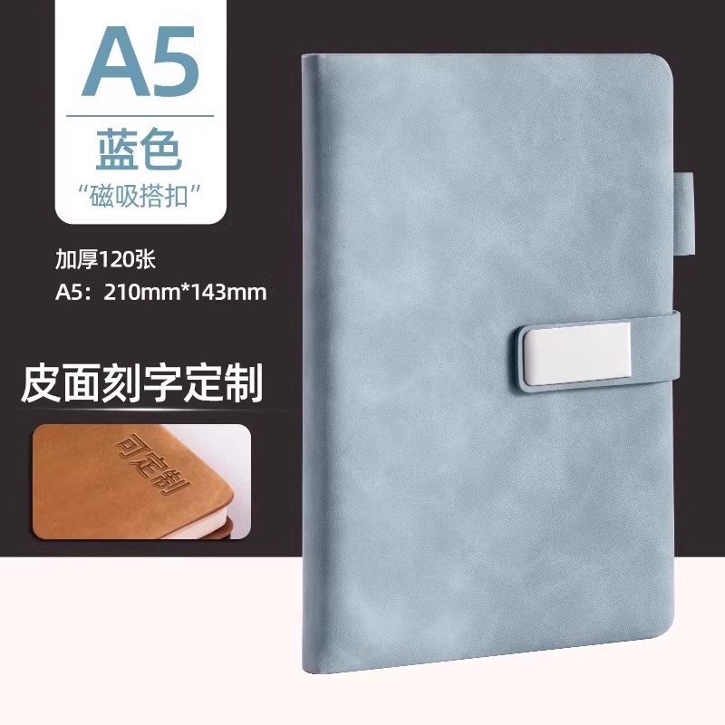 Deliky puede personalizar 120 hebilla A5 cuero grueso cuaderno de negocios 2024 nuevo cuaderno