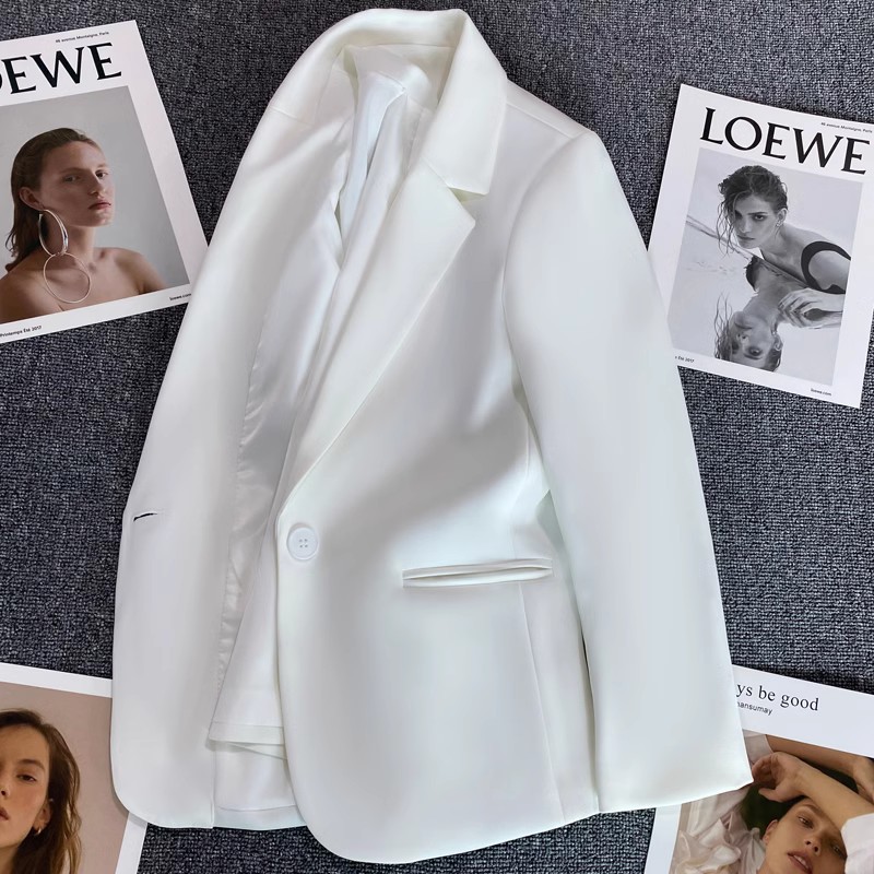 Saco Blazer Casual para Mujer de Poliéster Cierre de Un Botón para Oficina y Diario